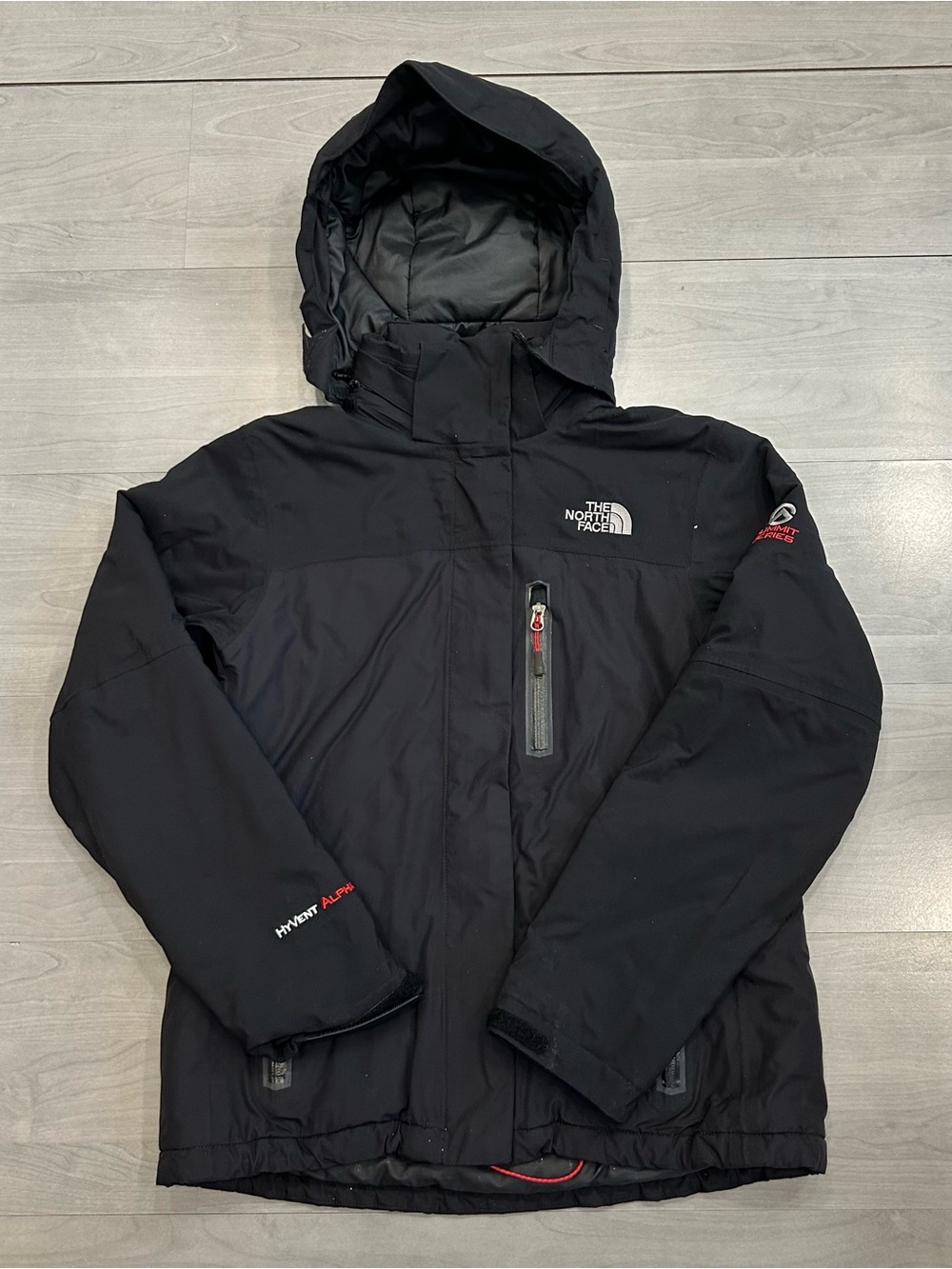 The North Face Summit Series Jacket Women S Black Full Zip Hooded Hyvent Alpha